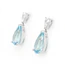 4.77 Carat Aquamarine And Diamond Drop Earrings In 18 Carat White Gold