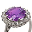 4.39 Carat Purple Sapphire And Diamond Cluster Ring In Platinum