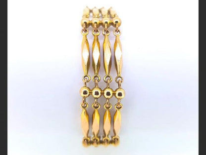 Geometric design gate bracelet, 9ct yellow gold, 17.5g