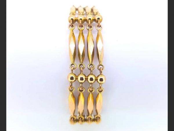 Geometric design gate bracelet, 9ct yellow gold, 17.5g