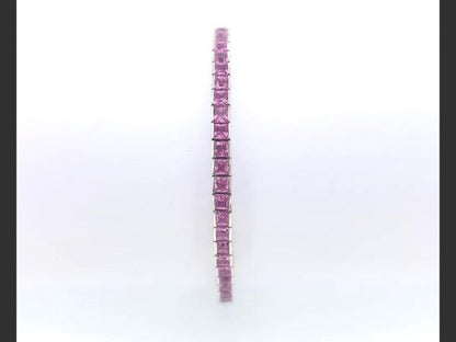 Pink Sapphire Line Bracelet, 5.00 carats, 18ct White Gold
