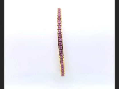 Pink Sapphire Line Bracelet, 5.00 carats, 18ct Yellow Gold