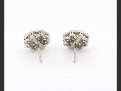 Diamond Floral Stud Earrings