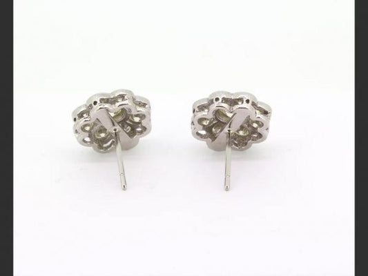 Diamond Floral Stud Earrings