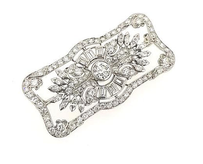 Art Deco 2.00ct Diamond Set Brooch in Platinum