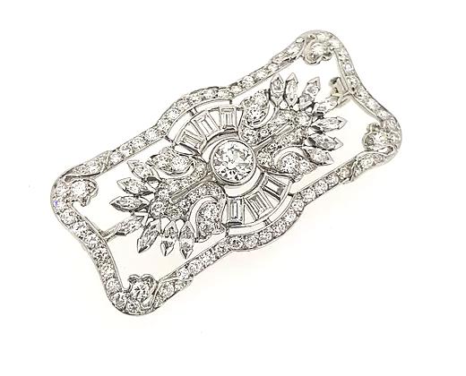 Art Deco 2.00ct Diamond Set Brooch in Platinum