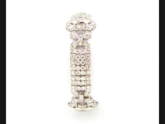 Art Deco Diamond Bracelet, 12.00 carat total, Platinum, c.1930