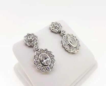 Diamond Drop Earrings, total diamond weight 4.10 carats