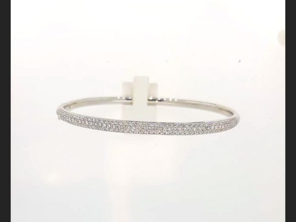 Pave set Diamond Bangle, 1.50 carats total, 18ct White Gold