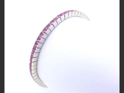 Pink Sapphire line bracelet, 5.00 carats, 18ct white gold