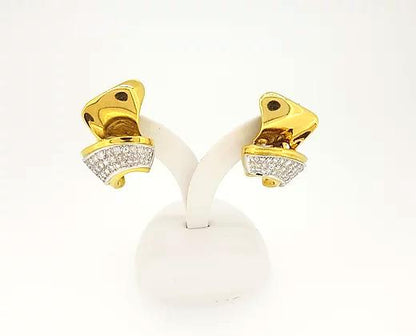 Italian 1.50ct Diamond Cluster Earrings set in 18ct Yellow Gold