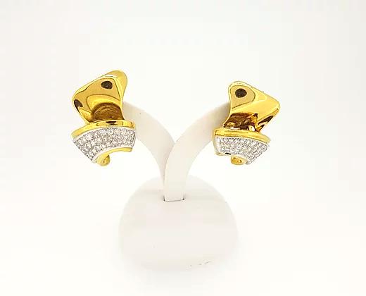 Italian 1.50ct Diamond Cluster Earrings set in 18ct Yellow Gold