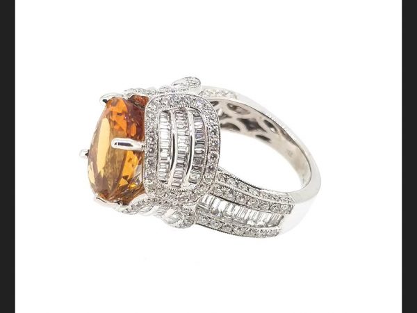 Brazilian Topaz and Diamond Dress Ring