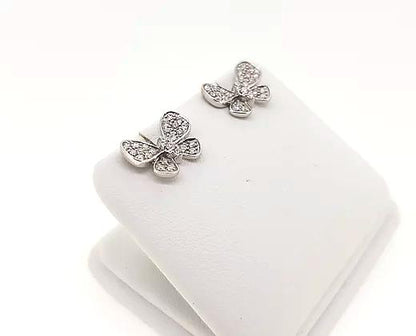 Diamond set Butterfly Stud Earrings in 18ct White Gold, 0.50 carat total