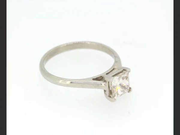 Square Cut Solitaire Diamond Ring, 1.01 carats, set in Platinum.