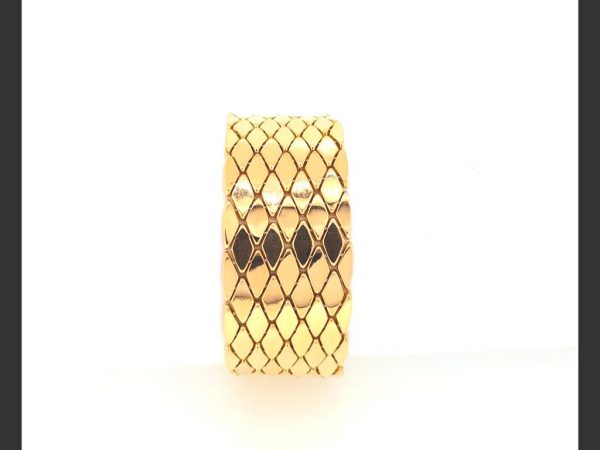 18ct Yellow Gold Bracelet, Diamond Snakeskin Pattern, 47.5g