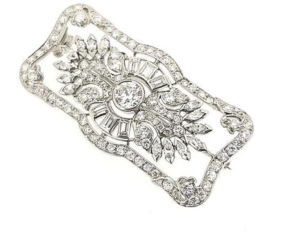 Art Deco 2.00ct Diamond Set Brooch in Platinum