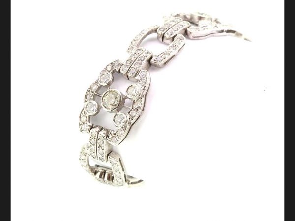 Art Deco style Diamond Bracelet, 10.21 carat total, 18ct White Gold