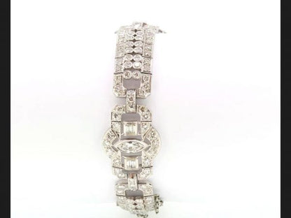 Art Deco diamond bracelet, circa 1930. Estimated diamond weight totaling 12ct, Set in Platinum