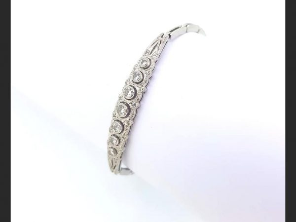 Art Deco half-set diamond bracelet, 18ct white gold and Platinum