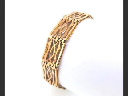 Victorian Gate Bracelet and Padlock, 9ct Yellow Gold, 24.2g