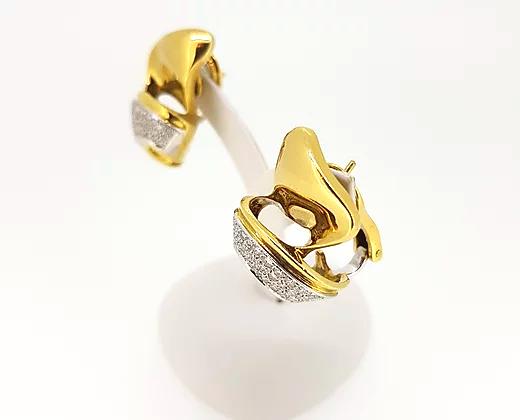 Italian 1.50ct Diamond Cluster Earrings set in 18ct Yellow Gold