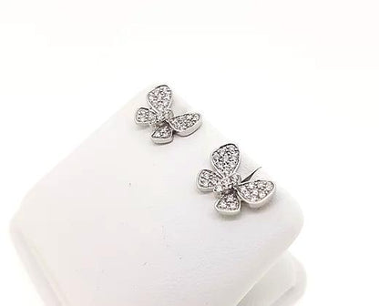 Diamond set Butterfly Stud Earrings in 18ct White Gold, 0.50 carat total