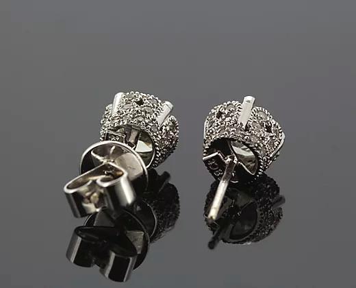1.51ct Diamond and 18ct White Gold Solitaire Stud Earrings, four-claw set, post and butterfly fittings.