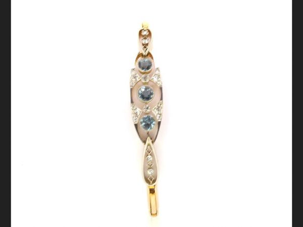 Edwardian Aquamarine and Diamond Bracelet, 15ct Gold, circa 1910