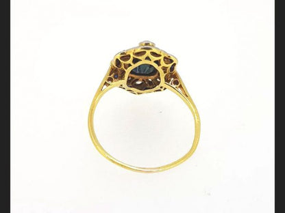 Vintage Sapphire and Diamond Ring in the Art Deco Style