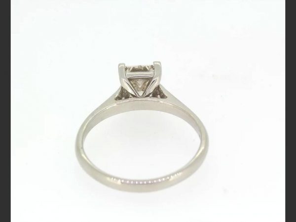 Square Cut Solitaire Diamond Ring, 1.01 carats, set in Platinum.