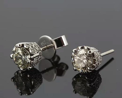 1.51ct Diamond and 18ct White Gold Single-Stone Stud Earrings.