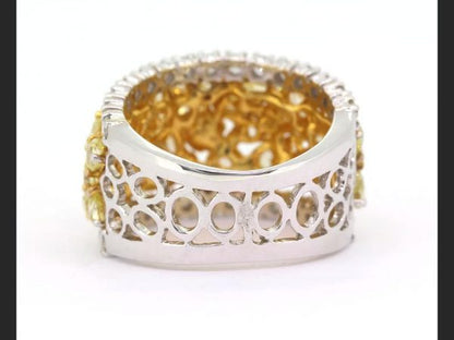 Yellow and White Diamond Bombe Ring, estimated 3.50 carats