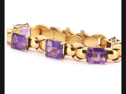 1940's Amethyst bracelet, 18ct yellow gold