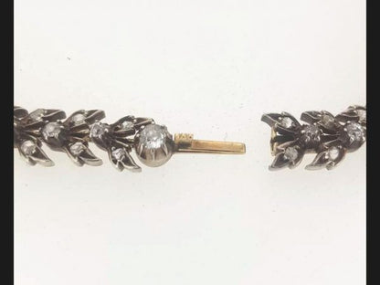 Victorian old-cut Diamond Bracelet, set in Silver and Gold