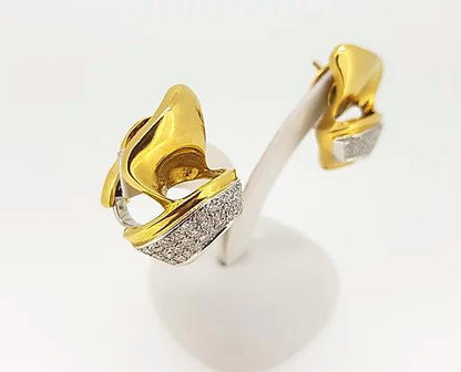 Italian 1.50ct Diamond Cluster Earrings set in 18ct Yellow Gold