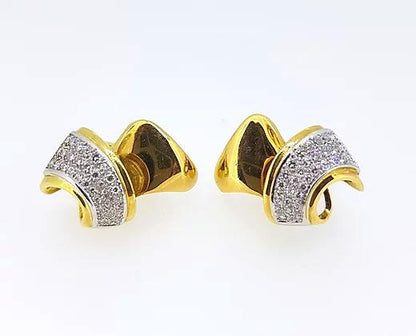 Italian 1.50ct Diamond Cluster Earrings set in 18ct Yellow Gold