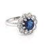 Sapphire and Diamond Floral Cluster Ring In 18 Carat White Gold