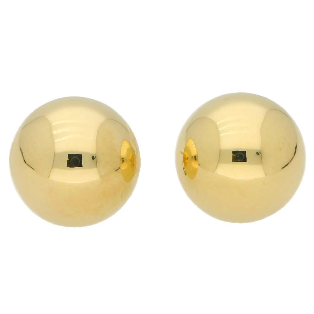 Large 14ct Yellow Gold Circular Dome Earrings