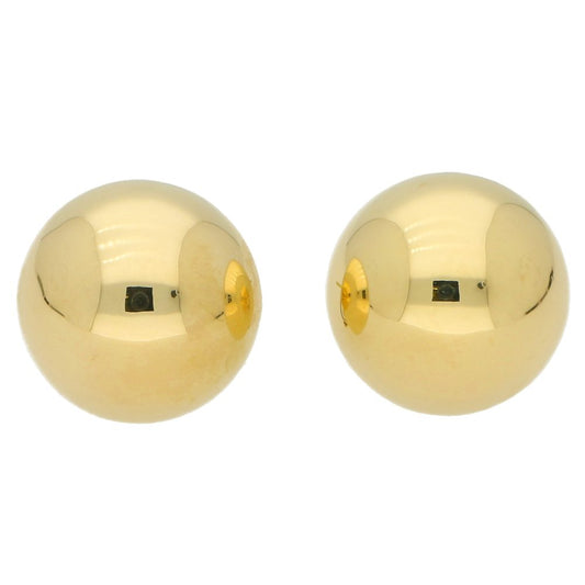 Large 14ct Yellow Gold Circular Dome Earrings