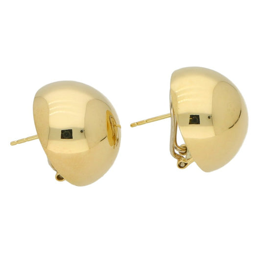 Large 14ct Yellow Gold Circular Dome Earrings