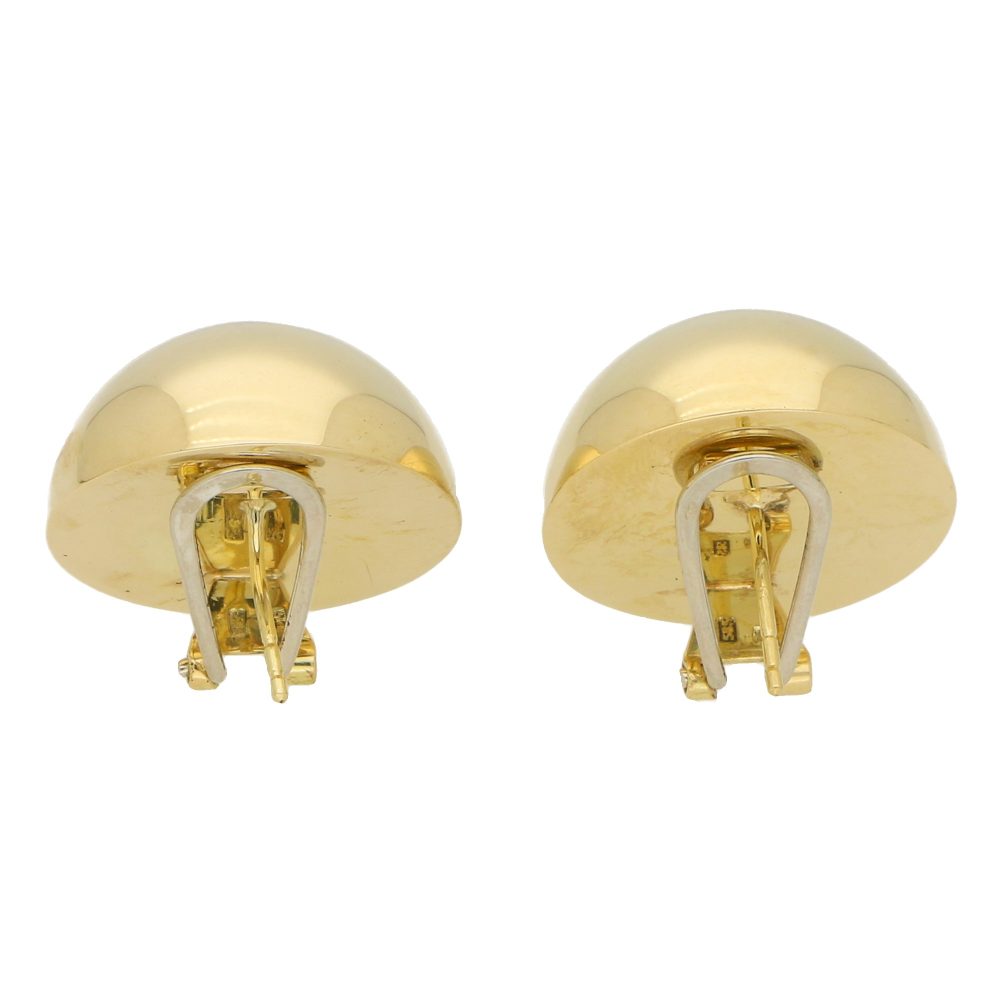Large Circular Dome 14ct Yellow Gold Earrings
