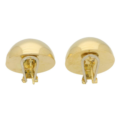 Large Circular Dome 14ct Yellow Gold Earrings