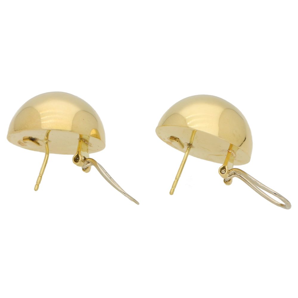 Large Circular Dome 14ct Yellow Gold Earrings