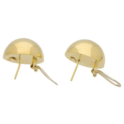 Large Circular Dome 14ct Yellow Gold Earrings
