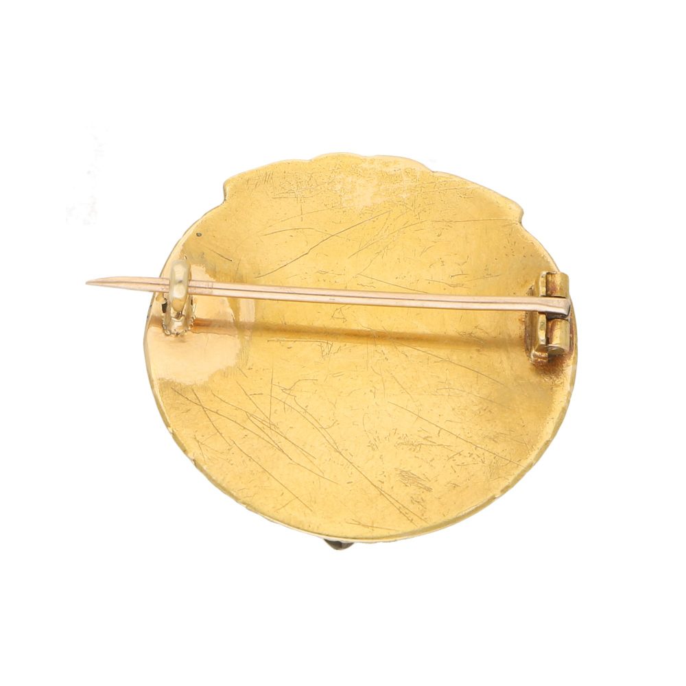 Antique Victorian Yellow Gold Owl Brooch