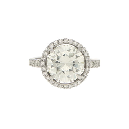 3.75ct Round Brilliant Diamond Halo Engagement Ring in Platinum