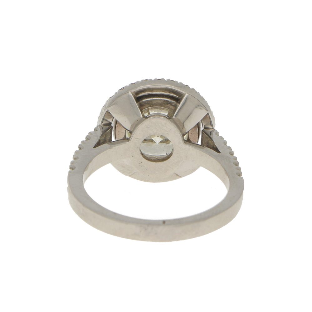 3.75ct Round Brilliant Diamond Halo Engagement Ring in Platinum