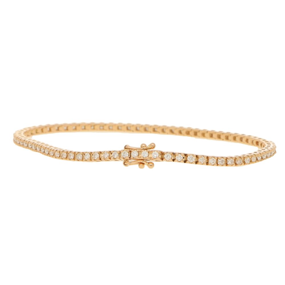 Diamond Line Tennis Bracelet in Rose Gold, 1.01 carats