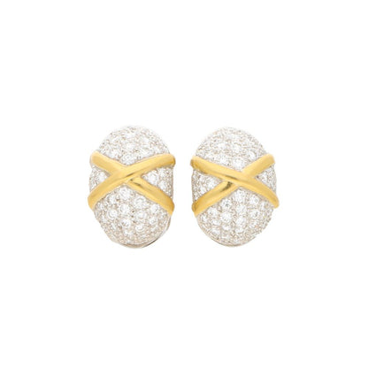 Diamond Domed Bombe Cluster Earrings Earrings 1.75 carats